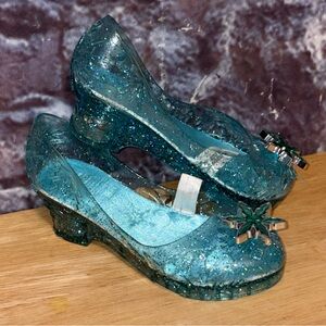 Disney Frozen Elsa Play Halloween Light Up Blue Sparkle Toddler Shoes Size 9/10